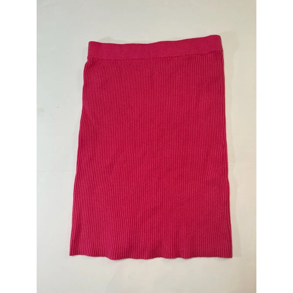 Old Navy Ribbed Knit Mini Skirt Womens XS Pink Bodycon Stretch